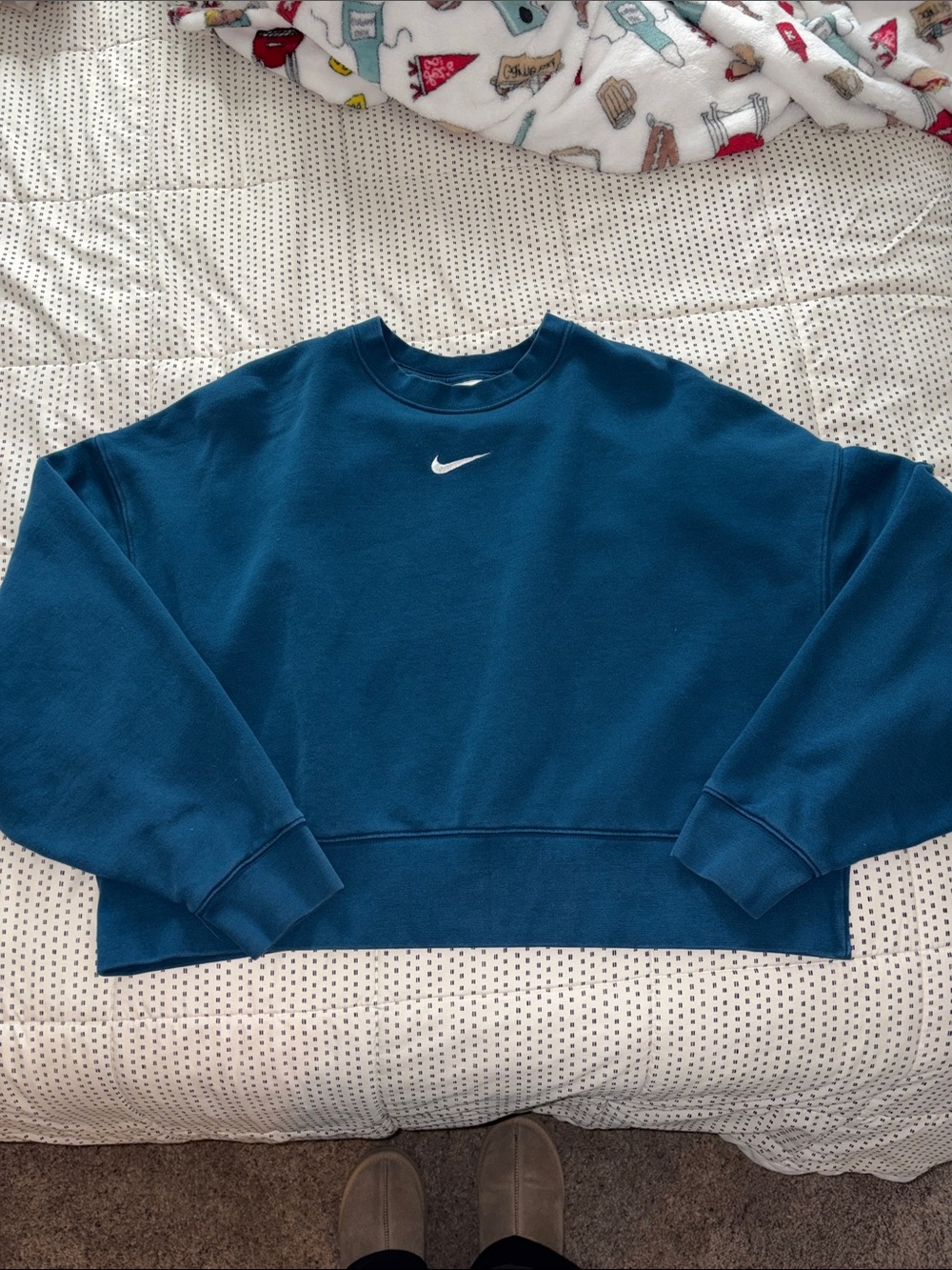 Nike Teal Crewneck Sweatshirt with White Swoosh